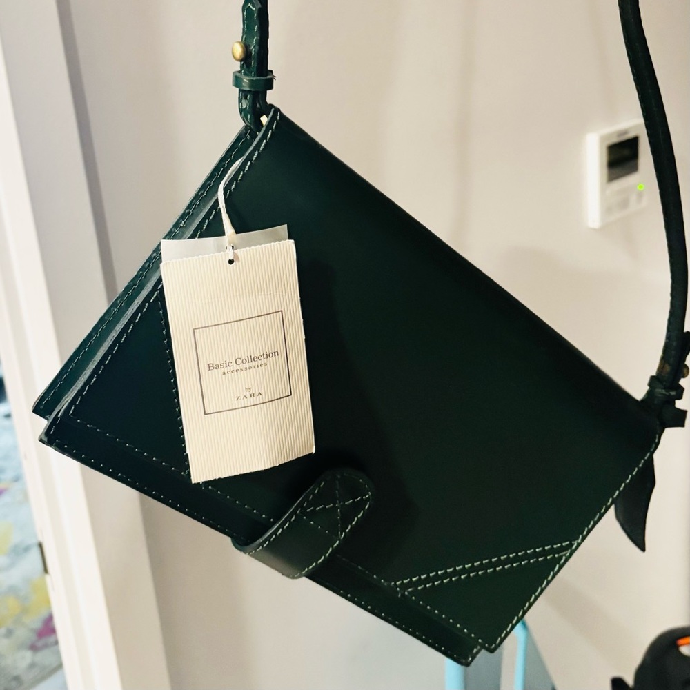 Basic Collection by: ZARA Dark Green Crossbody Bag